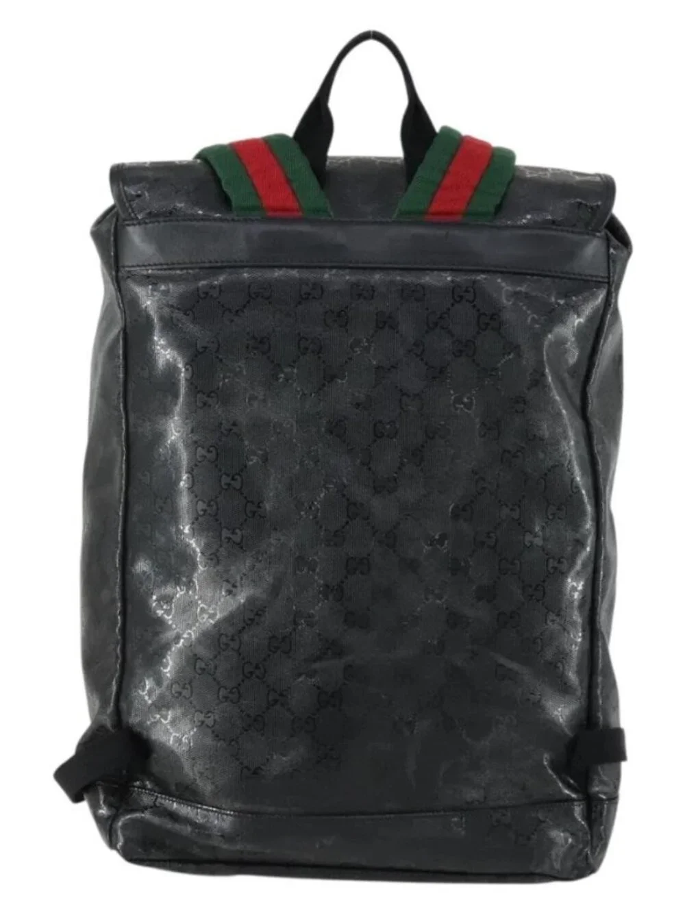 GUCCI GG Implementation Web Sherry Line Backpack Black Silver 347984 Auth ka1009